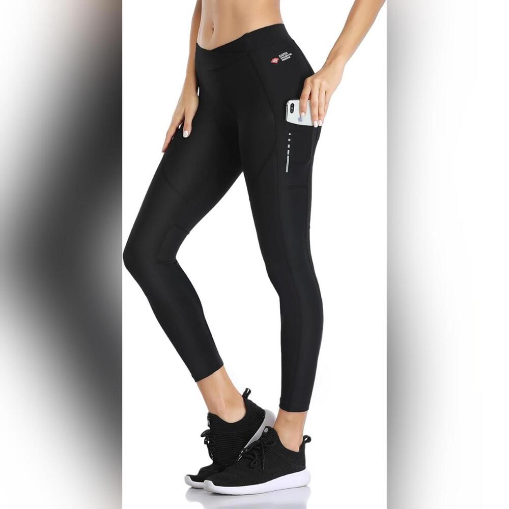 NWT Santic Women's Cycling High Waist 4D Padded Capris 3/4 Biking Pants, XL